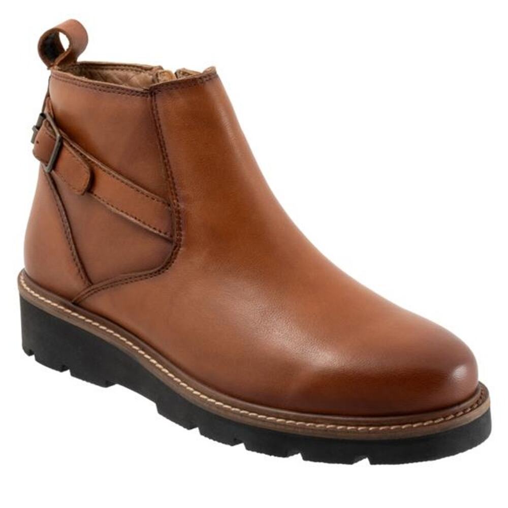 Softwalk Waneta ankle boot soft brown leather sz 8.5 wide $130 new